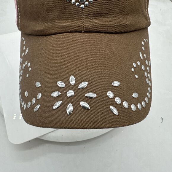 Womens Cowgirl Cap Cadet Rhinestone Cross Wings Pink Cowgirl Hardware Christian - Picture 3 of 9